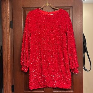 Red, Sequin Dress